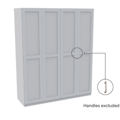 House Beautiful Realm Quad Wardrobe, White Carcass - White Shaker Doors (W) 1800mm X (H) 2196mm -Home Style Sales 13999850 9995005574173605
