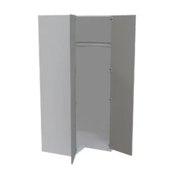 House Beautiful Honest Corner Wardrobe, White Carcass - Gloss Grey Slab Doors (W) 1053mm X (H) 2196mm -Home Style Sales 13999865 8215005578007215