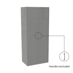 House Beautiful Honest Fitted Look Double Wardrobe, White Carcass - Gloss Grey Slab Doors (W) 940mm X (H) 2226mm -Home Style Sales 13999881 2825005574984448