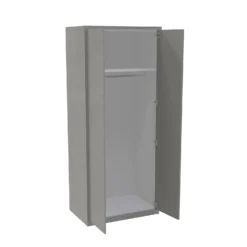 House Beautiful Honest Fitted Look Double Wardrobe, White Carcass - Gloss Grey Slab Doors (W) 940mm X (H) 2226mm -Home Style Sales 13999881 5535005574907744