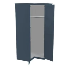 House Beautiful Realm Fitted Look Corner Wardrobe, White Carcass - Navy Blue Shaker Doors (W) 1103mm X (H) 2256mm -Home Style Sales 13999901 7965007592775292