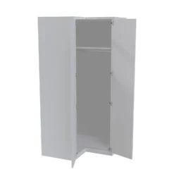 House Beautiful Honest Fitted Look Corner Wardrobe, White Carcass - Gloss White Slab Doors (W) 1073mm X (H) 2226mm -Home Style Sales 13999904 5405005577905269