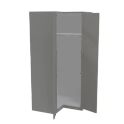 House Beautiful Honest Fitted Look Corner Wardrobe, White Carcass - Gloss Grey Slab Doors (W) 1073mm X (H) 2226mm -Home Style Sales 13999905 7455005577838654