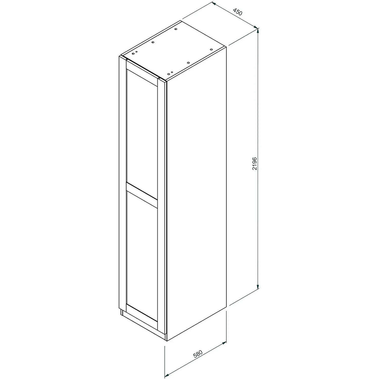 House Beautiful Realm Single Wardrobe, Grey Carcass - Grey Shaker Door (W) 450mm X (H) 2196mm 7 House Beautiful Realm Single Wardrobe, Grey Carcass - Grey Shaker Door (W) 450mm X (H) 2196mm - Image 5