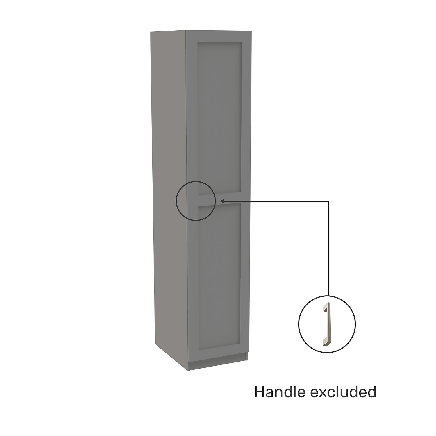 House Beautiful Realm Single Wardrobe, Grey Carcass - Grey Shaker Door (W) 450mm X (H) 2196mm 5 House Beautiful Realm Single Wardrobe, Grey Carcass - Grey Shaker Door (W) 450mm X (H) 2196mm - Image 3