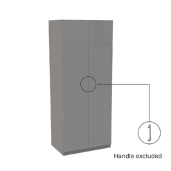 House Beautiful Honest Double Wardrobe, Grey Carcass - Gloss Grey Slab Doors (W) 900mm X (H) 2196mm -Home Style Sales 13999925 1975005577516403