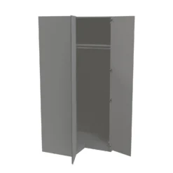 House Beautiful Escape Corner Wardrobe, Grey Carcass - Gloss Grey Handleless Doors (W) 1053mm X (H) 2196mm -Home Style Sales 13999950 1595005572124980