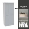 House Beautiful Realm Fitted Look Double Wardrobe, Grey Carcass - White Shaker Doors (W) 1001mm X (H) 2256mm -Home Style Sales 13999958 1895052687968973
