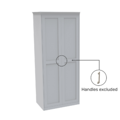 House Beautiful Realm Fitted Look Double Wardrobe, Grey Carcass - White Shaker Doors (W) 1001mm X (H) 2256mm -Home Style Sales 13999958 2035005584897357