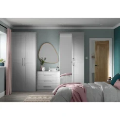 House Beautiful Realm Fitted Look Double Wardrobe, Grey Carcass - Grey Shaker Doors (W) 1001mm X (H) 2256mm -Home Style Sales 13999959 1515005575404439