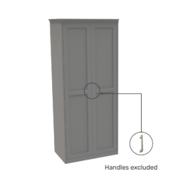 House Beautiful Realm Fitted Look Double Wardrobe, Grey Carcass - Grey Shaker Doors (W) 1001mm X (H) 2256mm -Home Style Sales 13999959 1815007373446984