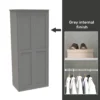 House Beautiful Realm Fitted Look Double Wardrobe, Grey Carcass - Grey Shaker Doors (W) 1001mm X (H) 2256mm -Home Style Sales 13999959 6975052687854736