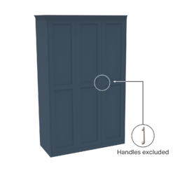 House Beautiful Realm Fitted Look Triple Wardrobe, Grey Carcass - Navy Blue Shaker Doors (W) 1451mm X (H) 2256mm -Home Style Sales 13999969 1215005586362176