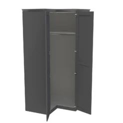 House Beautiful Realm Fitted Look Corner Wardrobe, Grey Carcass - Carbon Grey Shaker Doors (W) 1103mm X (H) 2256mm -Home Style Sales 13999984 1865011811677479