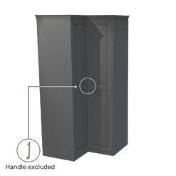 House Beautiful Realm Fitted Look Corner Wardrobe, Grey Carcass - Carbon Grey Shaker Doors (W) 1103mm X (H) 2256mm -Home Style Sales 13999984 2105014911557640