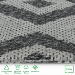 Recycled Cotton Geometric Rug - Grey - 160x230cm -Home Style Sales 14015872 1765006092093170