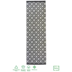 Recycled Cotton Starburst Rug - Monochrome - 60x180cm