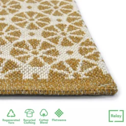 Recycled Cotton Starburst Rug - Ochre - 160x230cm -Home Style Sales 14015885 9595006092707291