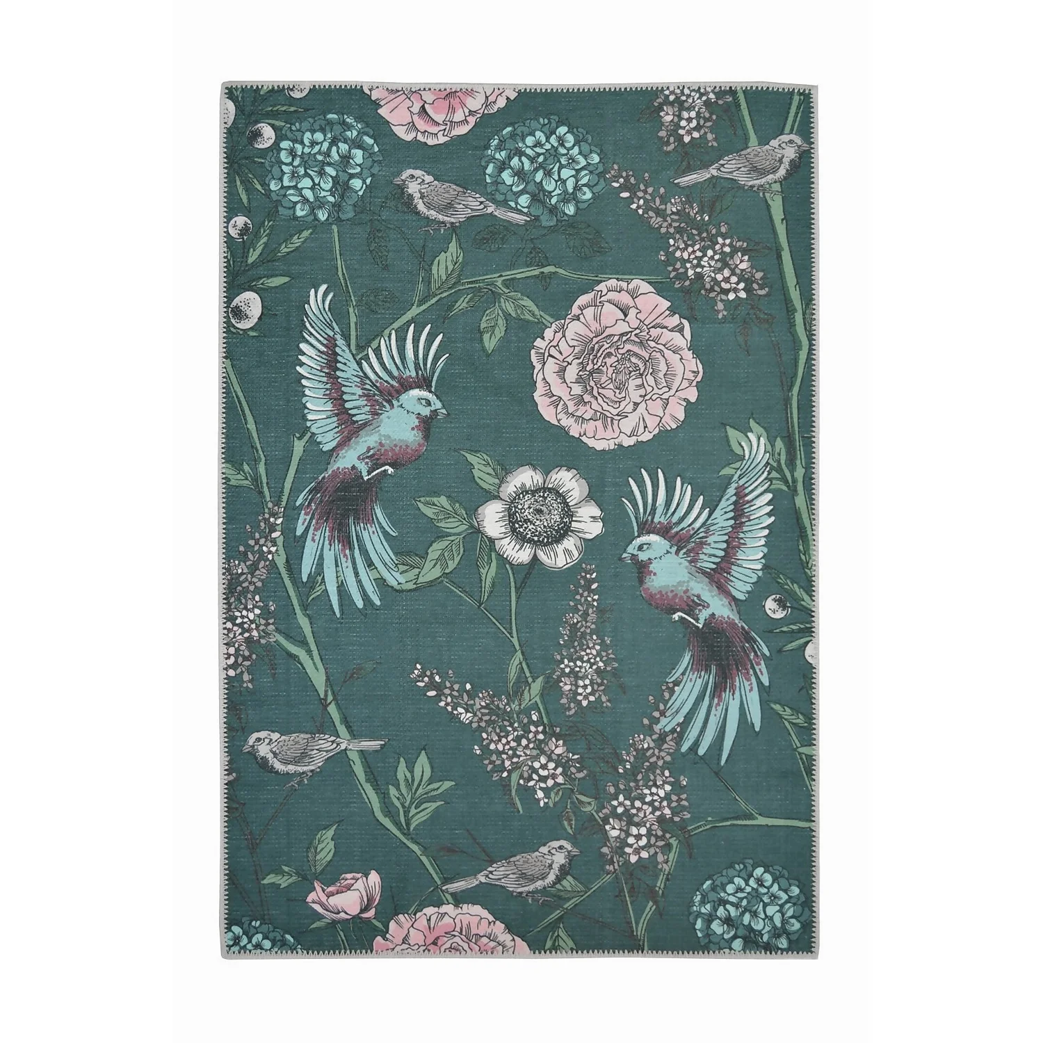 Opal Botanical Rug - Bottle Green - 135x195cm 3 Opal Botanical Rug - Bottle Green - 135x195cm