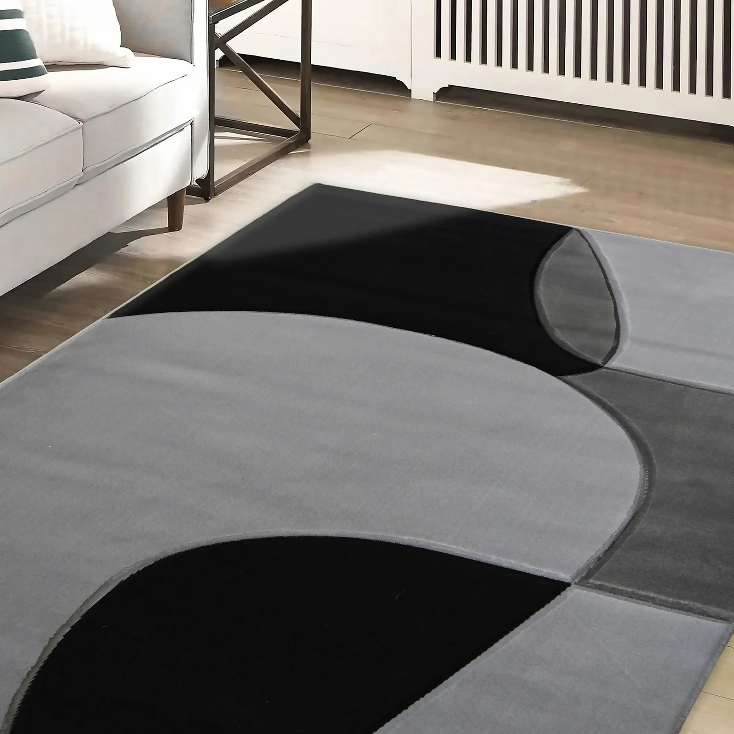 Daytona Abstract Rug - Grey - 120x170cm 4 Daytona Abstract Rug - Grey - 120x170cm - Image 2