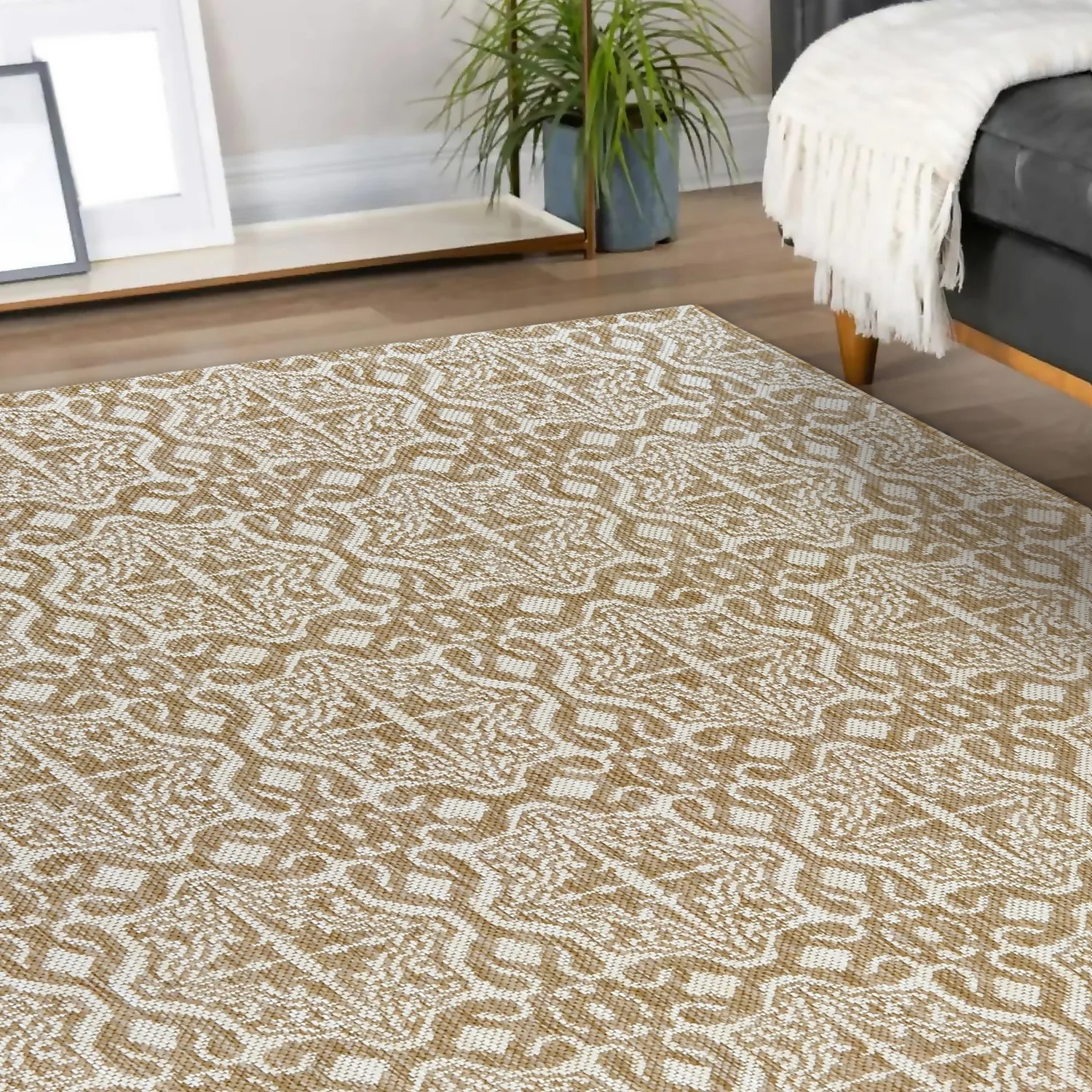 County Victorian Indoor/Outdoor Rug - Natural - 120x170cm 5 County Victorian Indoor/Outdoor Rug - Natural - 120x170cm - Image 3