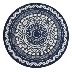 County Circle Indoor/Outdoor Rug - Navy - 133cm