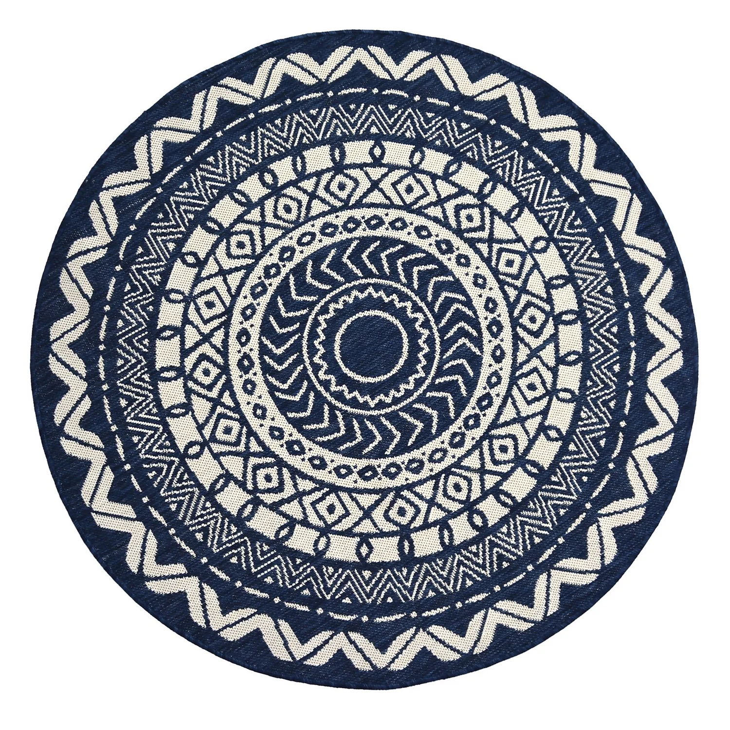 County Circle Indoor/Outdoor Rug - Navy - 133cm 3 County Circle Indoor/Outdoor Rug - Navy - 133cm