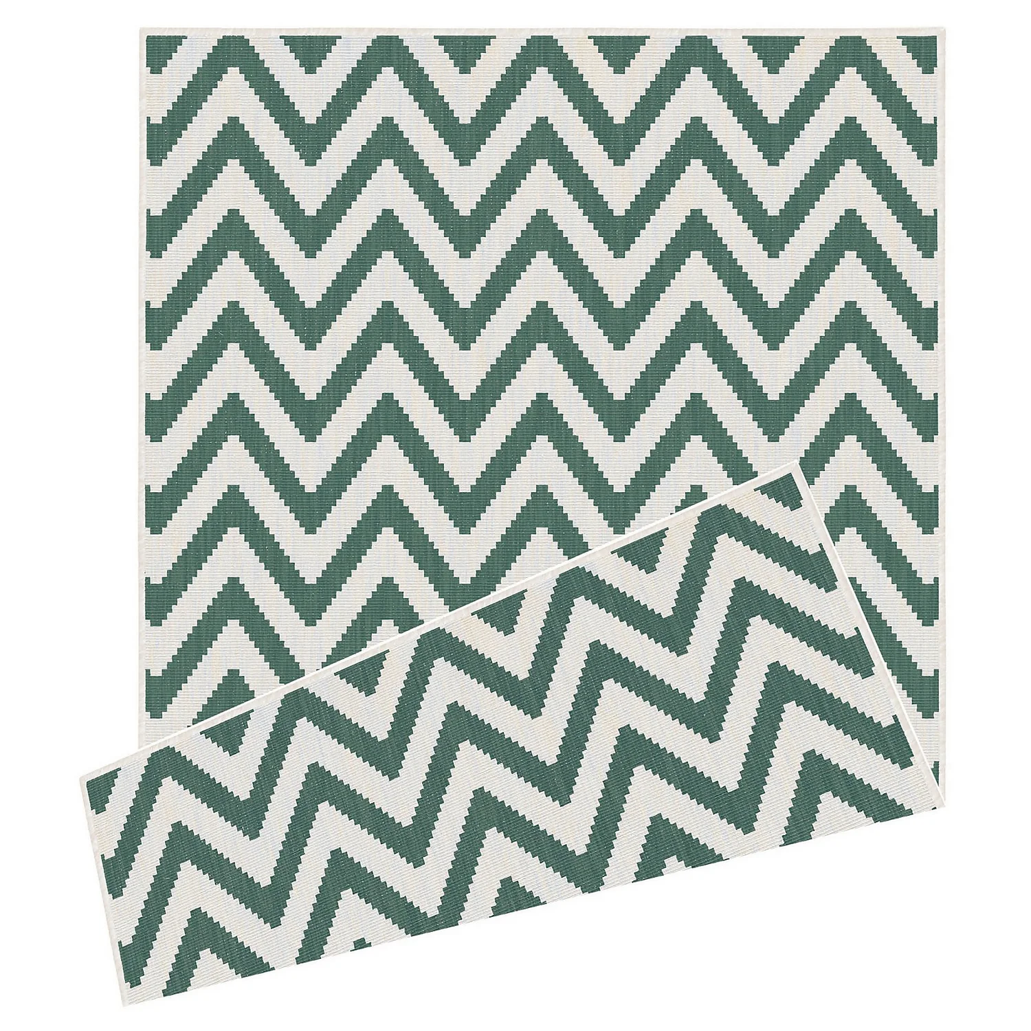 Duo Weave Indoor/Outdoor Rug - Chevrons Green - 160x230cm 3 Duo Weave Indoor/Outdoor Rug - Chevrons Green - 160x230cm