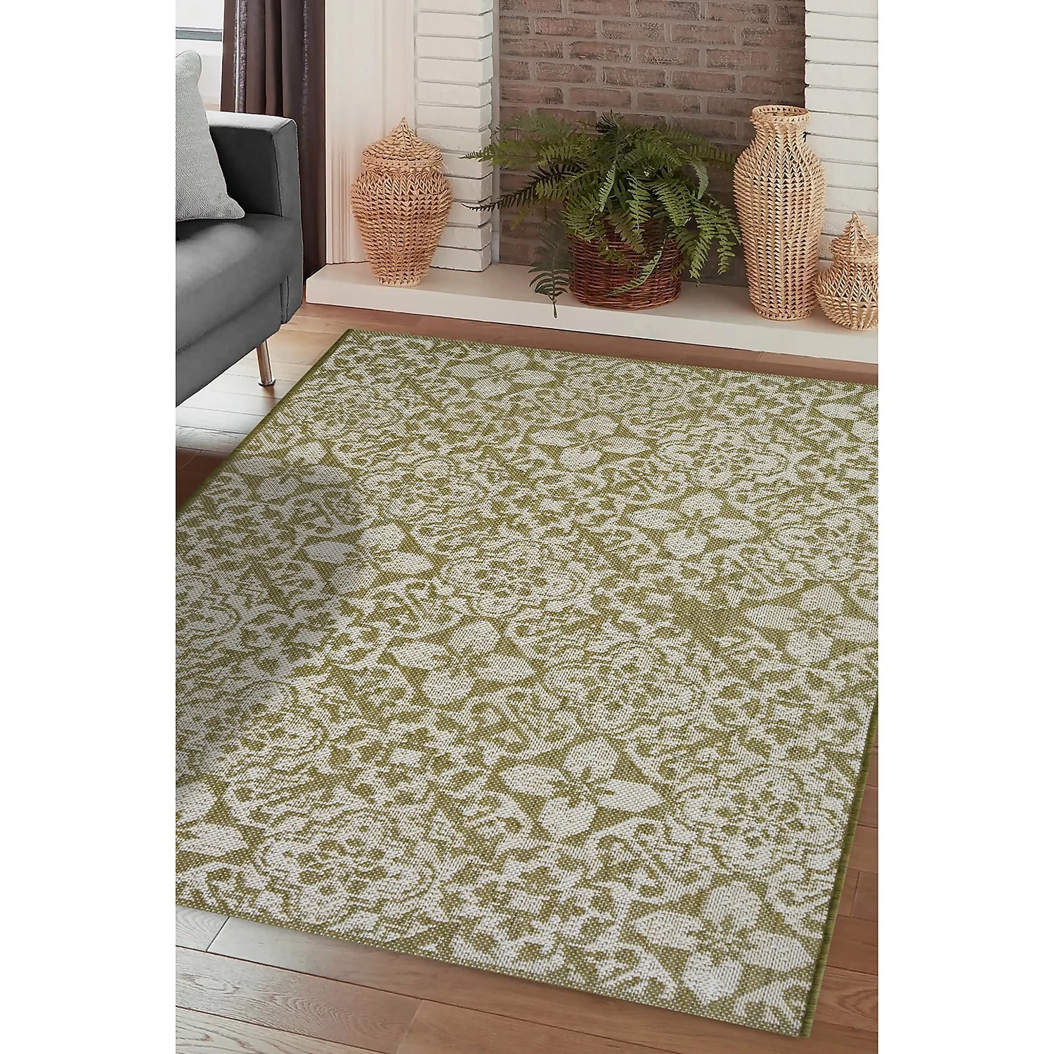 Indoor Outdoor Tile Rug - Green - 133x190cm 4 Indoor Outdoor Tile Rug - Green - 133x190cm - Image 2