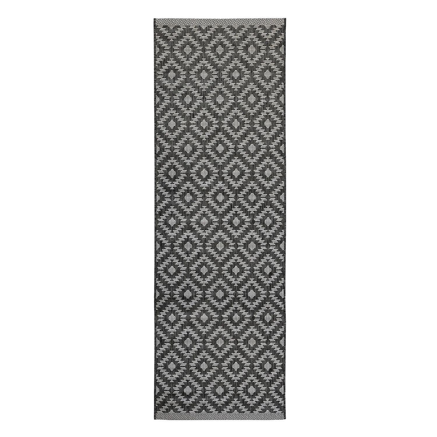 Indoor Outdoor Geo Runner - Silver - 67x200cm 3 Indoor Outdoor Geo Runner - Silver - 67x200cm