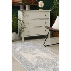 Indoor Outdoor Medallion Runner - Silver - 67x200cm 9 Indoor Outdoor Medallion Runner - Silver - 67x200cm -Home Style Sales 14758894 9735053509604434