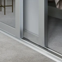 Shaker 3 Door Sliding Wardrobe Kit Dove Grey Panel / Mirror With Dove Grey Frame (W)2136 X (H)2260mm 10 Shaker 3 Door Sliding Wardrobe Kit Dove Grey Panel / Mirror With Dove Grey Frame (W)2136 X (H)2260mm -Home Style Sales 14817121 2195059988368419