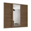 Shaker 3 Door Sliding Wardrobe Kit Walnut Panel / Mirror With Walnut Frame (W)1680 X (H)2260mm -Home Style Sales 14817126 1035059988482023