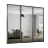 Shaker 3 Door Sliding Wardrobe Kit Mirror With Graphite Frame (W)2136 X (H)2260mm -Home Style Sales 14817127 1345059986250716
