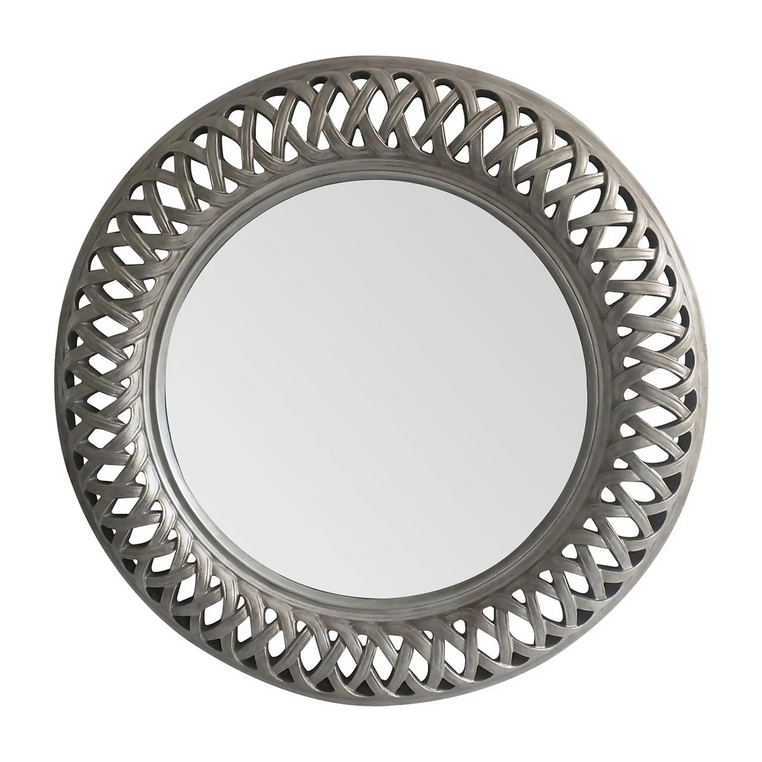 Tessere Antique Silver Round Wall Mirror - 112cm 3 Tessere Antique Silver Round Wall Mirror - 112cm