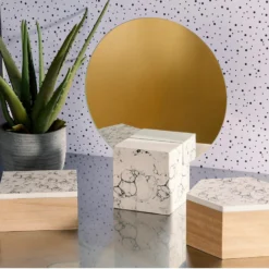 Mimo White Marble Effect Mirror -Home Style Sales 14820936 3455058438913656