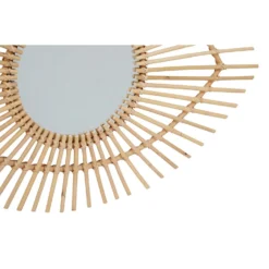 Mataram Eye Shape Rattan Wall Mirror- Natural - 83x56cm -Home Style Sales 14820945 8655058974831217