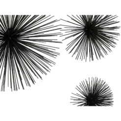 Mirano Set Of 3 Black Starburst Wall Art -Home Style Sales 14821000 3345057937545703