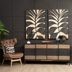 Astratto Canvas Wall Art Oil Painting - Black & Gold - 82.6x122.6cm -Home Style Sales 14821014 1415058393454260