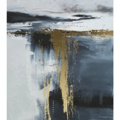 Astratto Oil Paint Wall Art - Blue & Gold - 102.6x142.6cm -Home Style Sales 14821021 9685057937893673