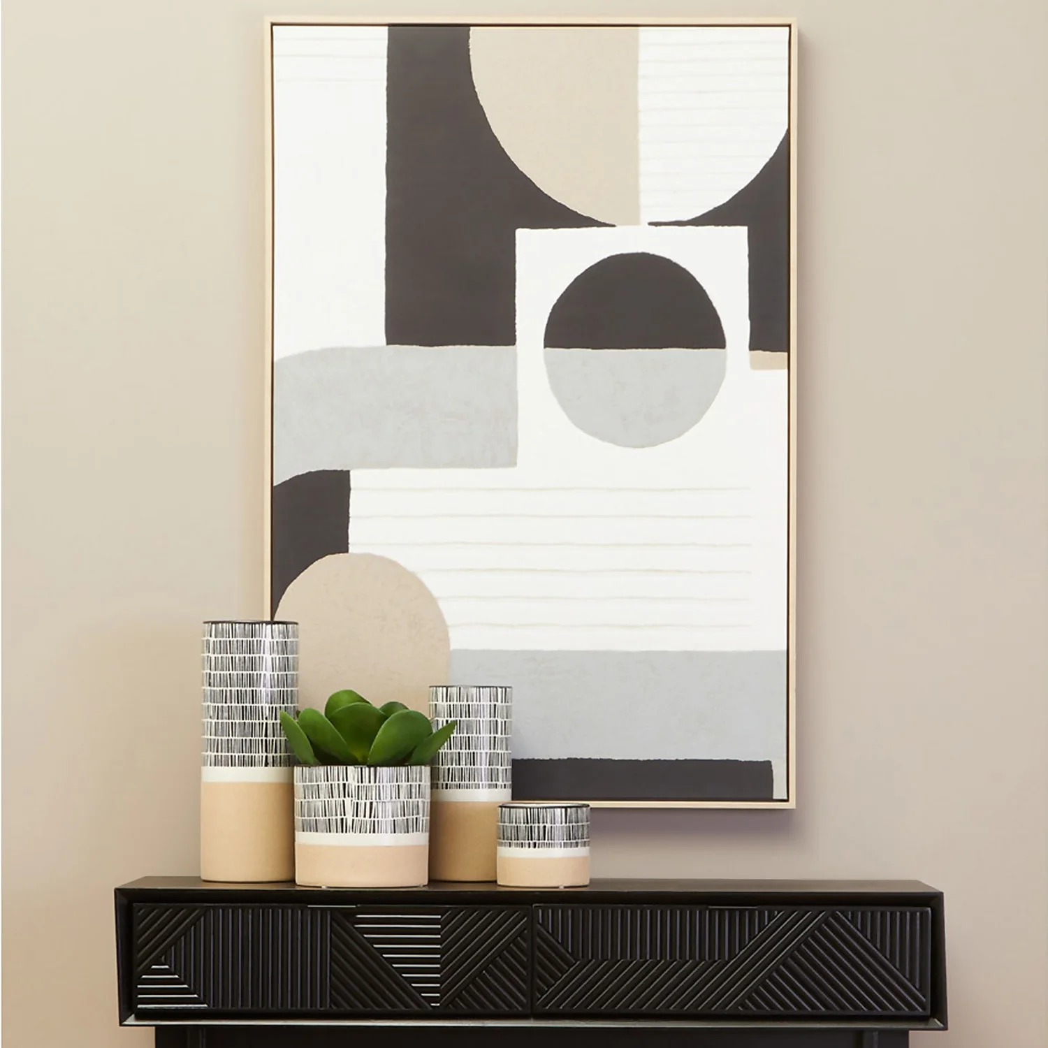 Astratto Abstract Geometric Wall Art - Monochrome - 83x123cm 4 Astratto Abstract Geometric Wall Art - Monochrome - 83x123cm - Image 2