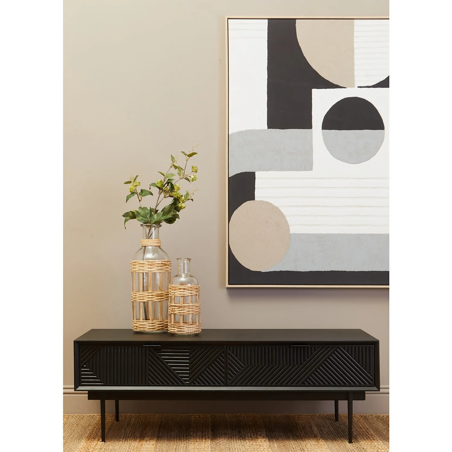 Astratto Abstract Geometric Wall Art - Monochrome - 83x123cm 6 Astratto Abstract Geometric Wall Art - Monochrome - 83x123cm - Image 4