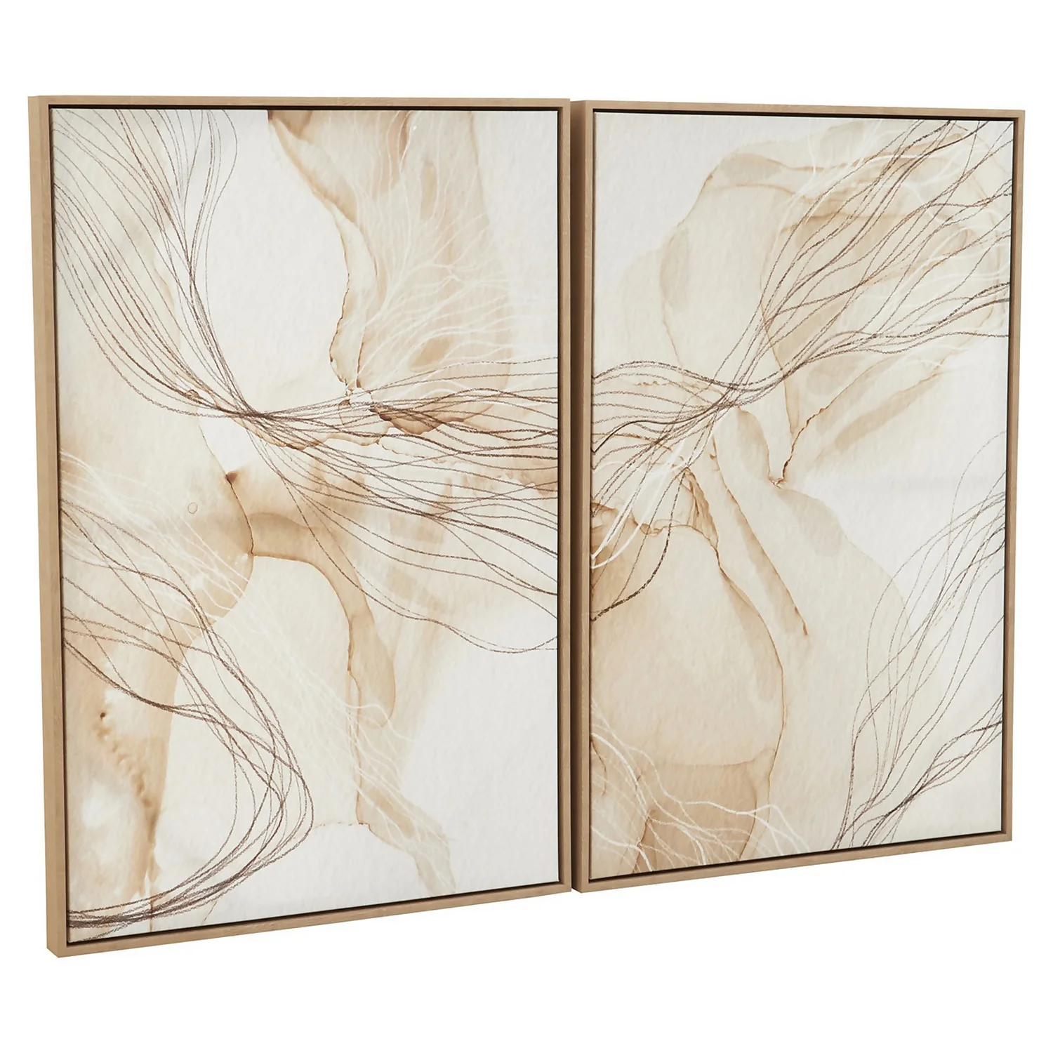 Astratto Set Of 2 Scribble Design Wall Art - Natural - 63x93cm 4 Astratto Set Of 2 Scribble Design Wall Art - Natural - 63x93cm - Image 2