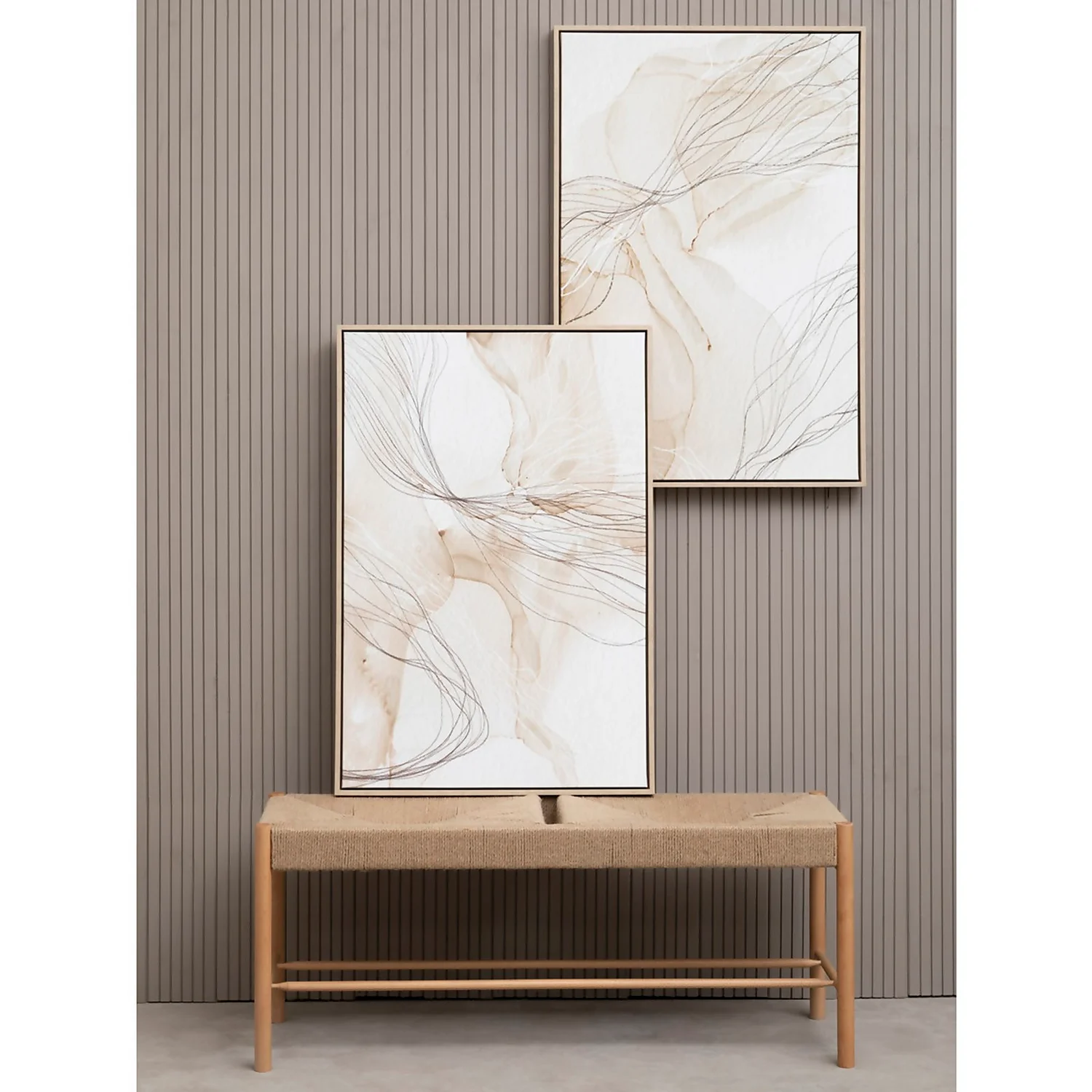 Astratto Set Of 2 Scribble Design Wall Art - Natural - 63x93cm 6 Astratto Set Of 2 Scribble Design Wall Art - Natural - 63x93cm - Image 4